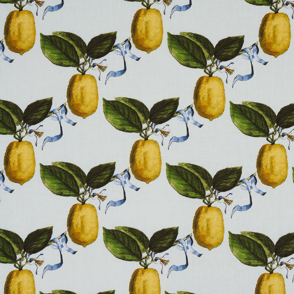 Schumacher Le Citron Sky Fabric - Eade's Wallpaper