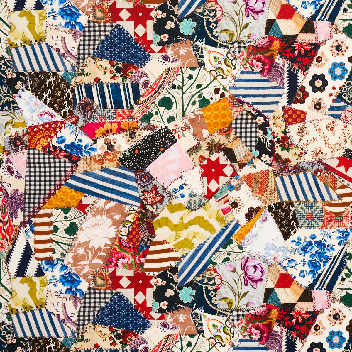Schumacher Hotch Potch Crazy Quilt Document Fabric