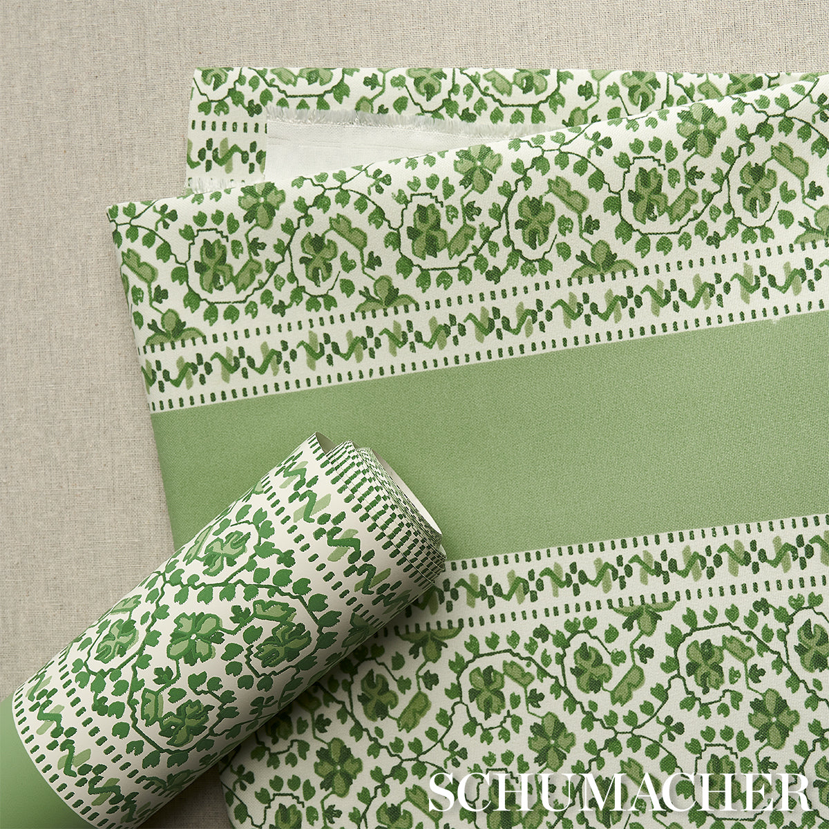 Schumacher Jasmine Indoor/Outdoor Leaf Green Fabric