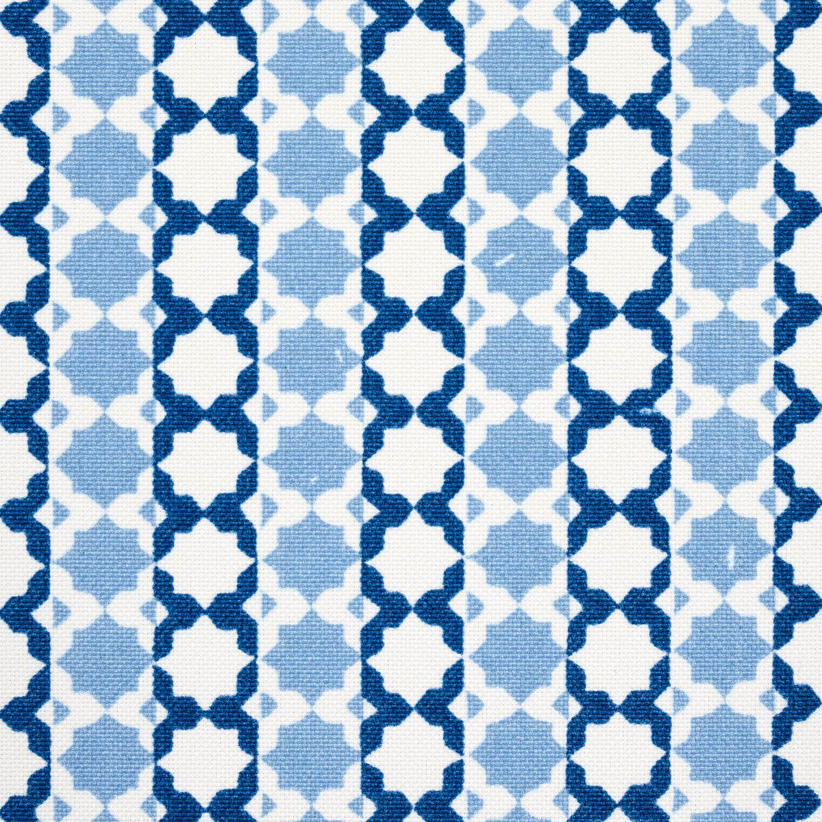 Schumacher Posy Indoor/Outdoor Indigo Fabric - Eade's Wallpaper