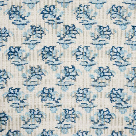Schumacher Oleander Indoor/Outdoor Indigo Fabric - Eade's Wallpaper