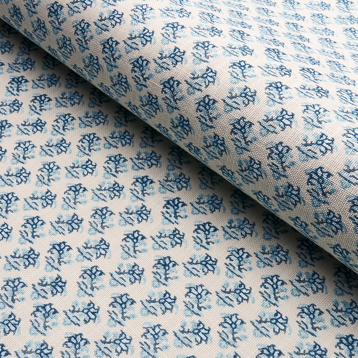 Schumacher Oleander Indoor/Outdoor Indigo Fabric - Eade's Wallpaper