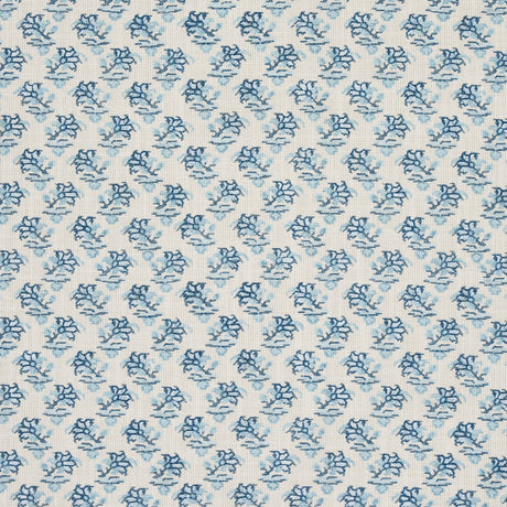 Schumacher Oleander Indoor/Outdoor Indigo Fabric - Eade's Wallpaper