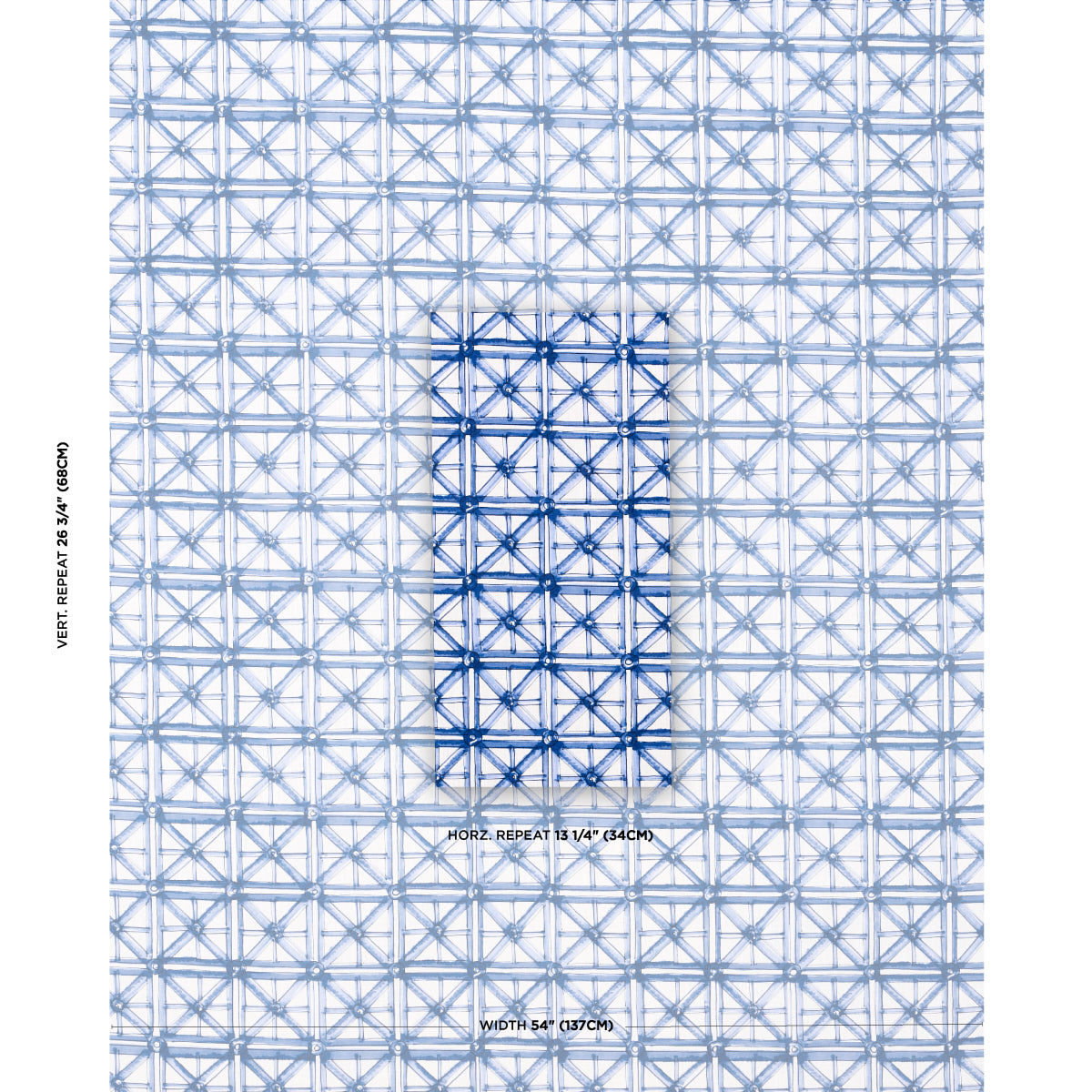 Schumacher Portail Francais Indoor/Outdoor Navy Fabric - Eade's Wallpaper
