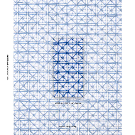 Schumacher Portail Francais Indoor/Outdoor Navy Fabric - Eade's Wallpaper