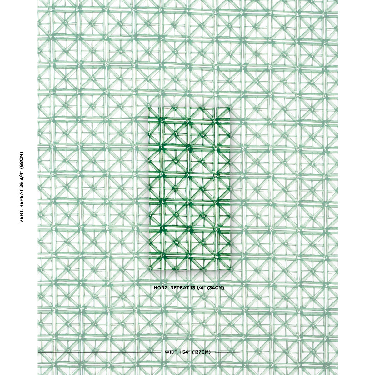 Schumacher Portail Francais Indoor/Outdoor Emerald Fabric - Eade's Wallpaper