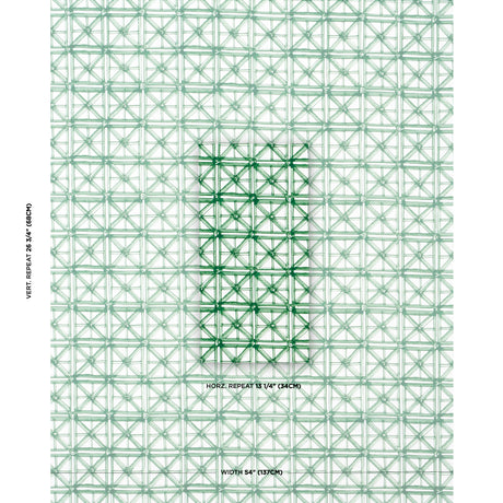 Schumacher Portail Francais Indoor/Outdoor Emerald Fabric - Eade's Wallpaper
