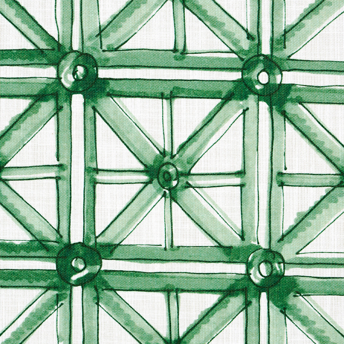 Schumacher Portail Francais Indoor/Outdoor Emerald Fabric - Eade's Wallpaper