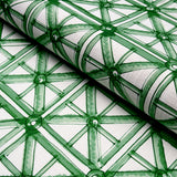 Schumacher Portail Francais Indoor/Outdoor Emerald Fabric - Eade's Wallpaper