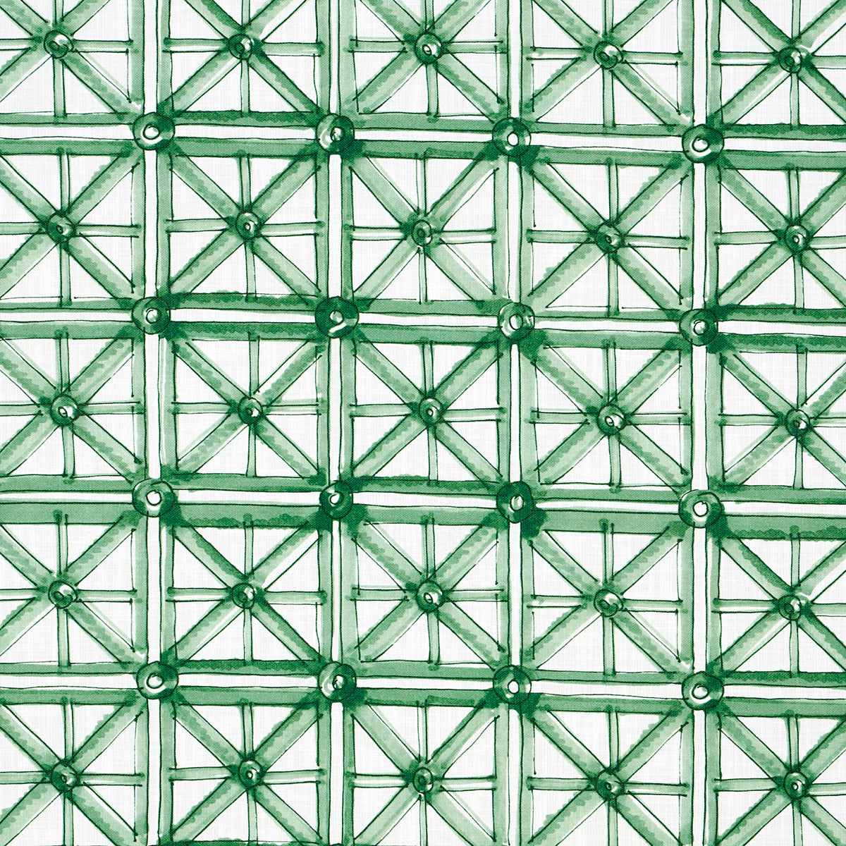 Schumacher Portail Francais Indoor/Outdoor Emerald Fabric - Eade's Wallpaper