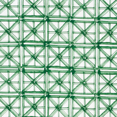 Schumacher Portail Francais Indoor/Outdoor Emerald Fabric - Eade's Wallpaper