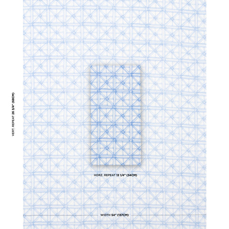 Schumacher Portail Francais Indoor/Outdoor Sky Fabric - Eade's Wallpaper