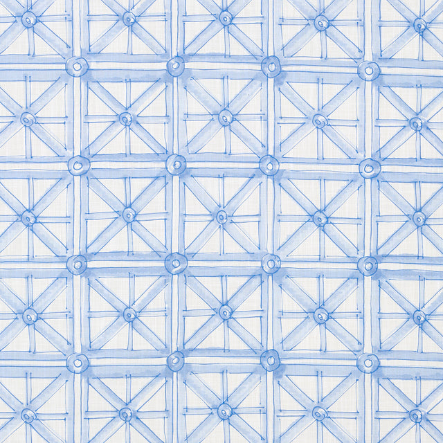 Schumacher Portail Francais Indoor/Outdoor Sky Fabric - Eade's Wallpaper
