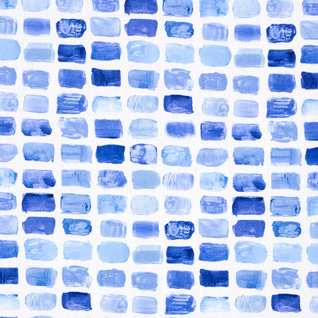 Schumacher Palette Indoor/Outdoor Lapis Fabric - Eade's Wallpaper