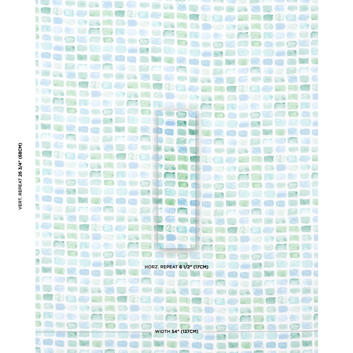 Schumacher Palette Indoor/Outdoor Seaglass Fabric - Eade's Wallpaper