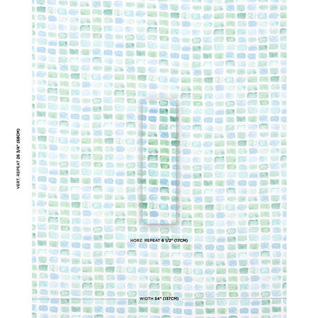 Schumacher Palette Indoor/Outdoor Seaglass Fabric - Eade's Wallpaper