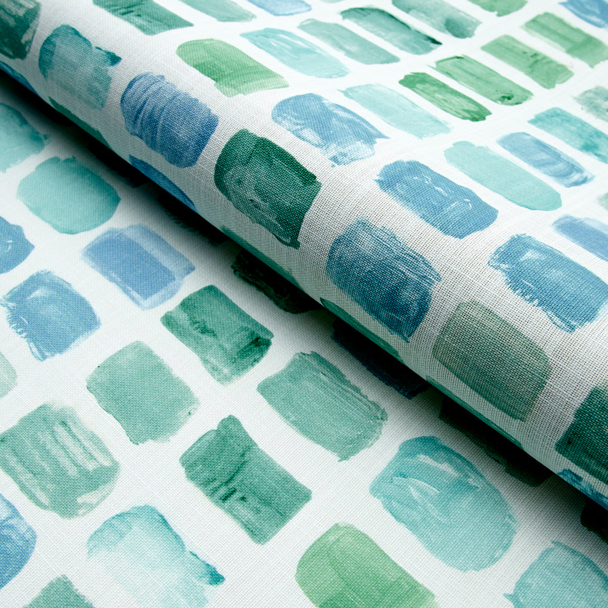 Schumacher Palette Indoor/Outdoor Seaglass Fabric - Eade's Wallpaper