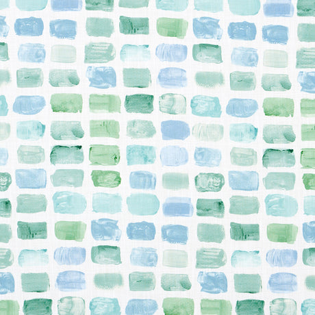 Schumacher Palette Indoor/Outdoor Seaglass Fabric - Eade's Wallpaper