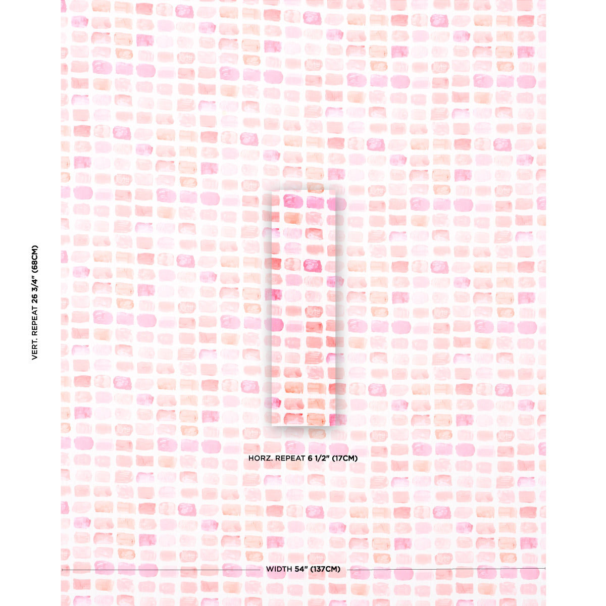Schumacher Palette Indoor/Outdoor Blush Fabric - Eade's Wallpaper