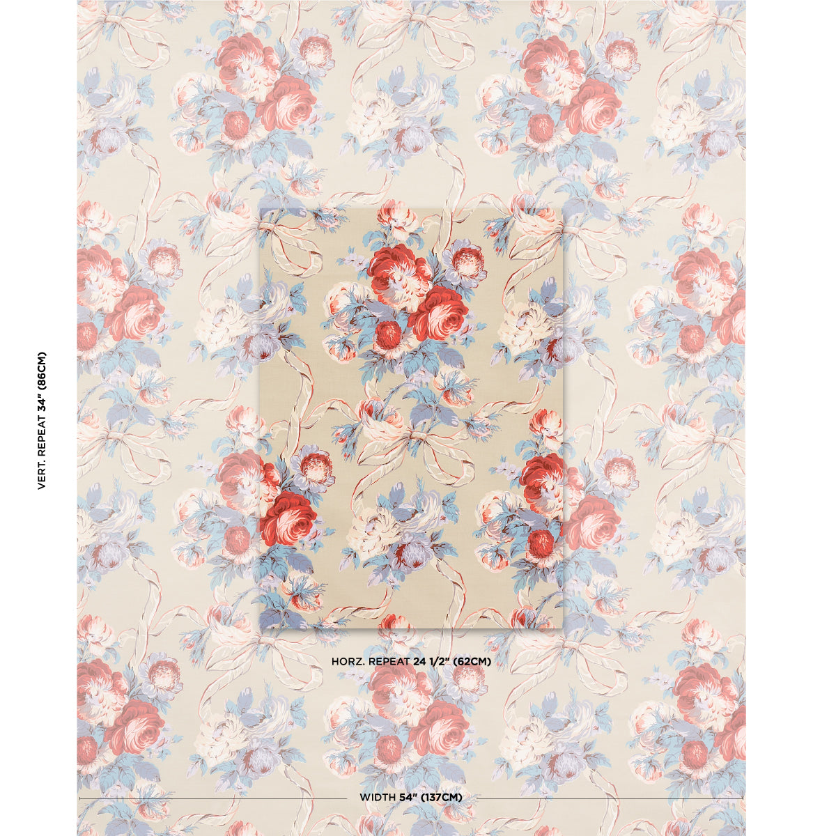 Schumacher Queenies Floral Chintz Chelsea Garden Fabric - Eade's Wallpaper