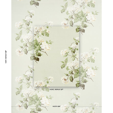 Schumacher Summer Hydrangea Celadon Fabric - Eade's Wallpaper