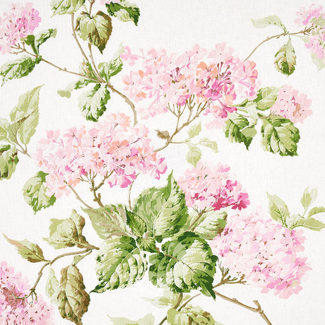 Schumacher Summer Hydrangea Blush Fabric - Eade's Wallpaper