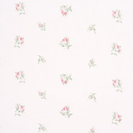 Schumacher Margie Floral Sheer Rose Fabric - Eade's Wallpaper