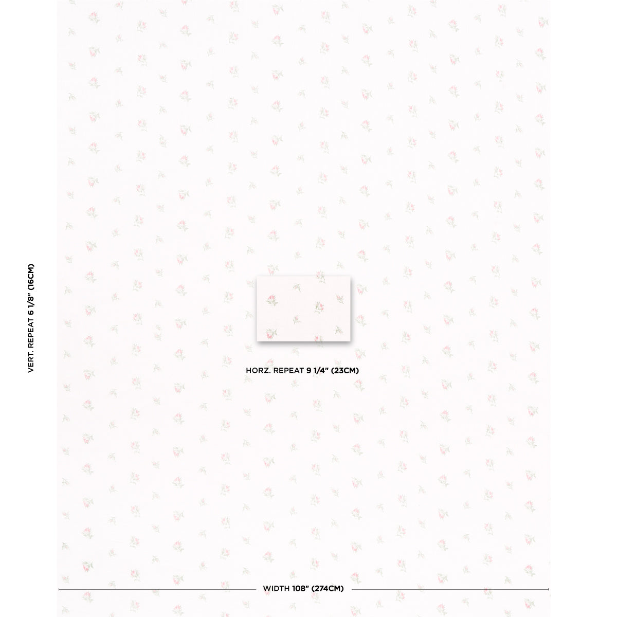 Schumacher Margie Floral Sheer Rose Fabric - Eade's Wallpaper