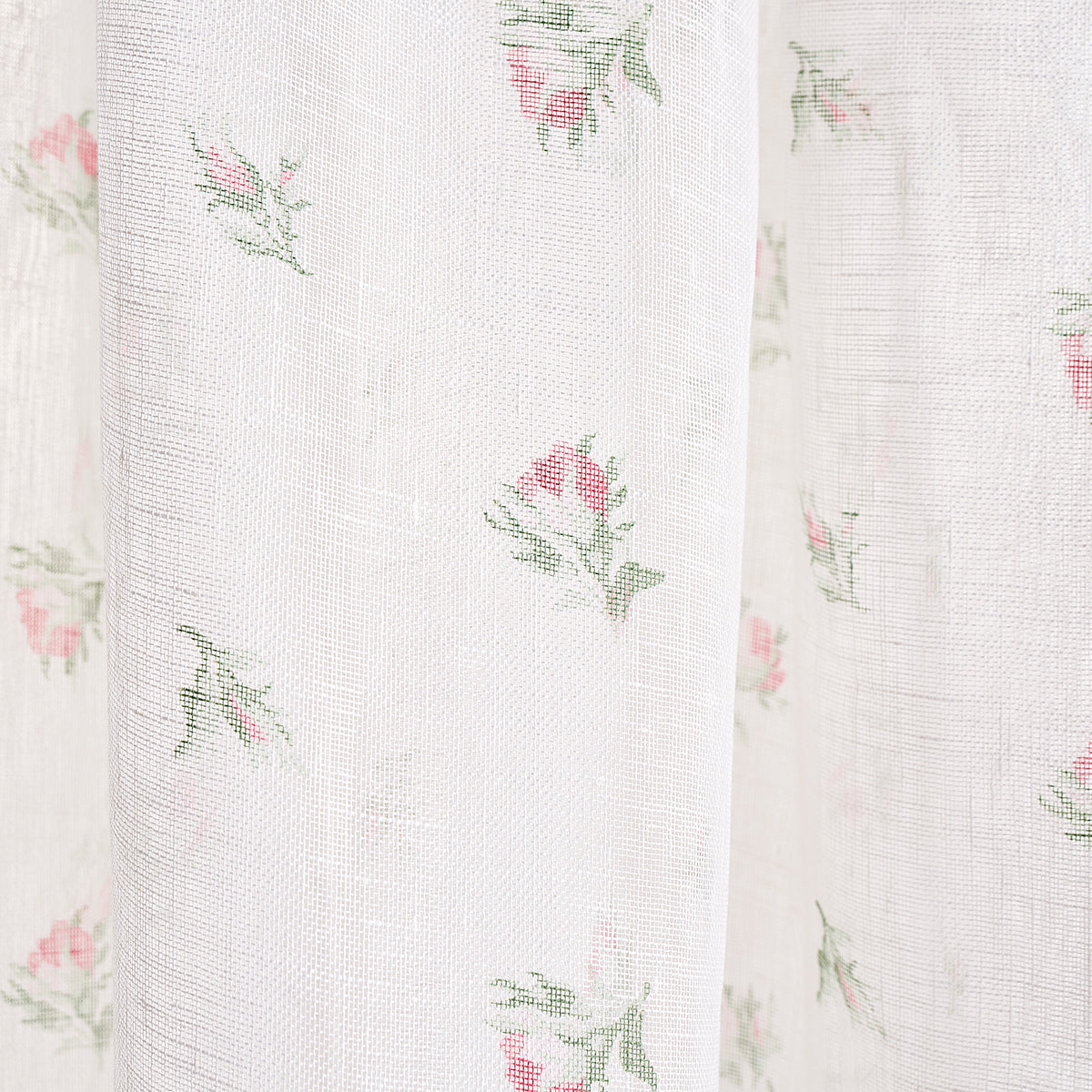 Schumacher Margie Floral Sheer Rose Fabric - Eade's Wallpaper