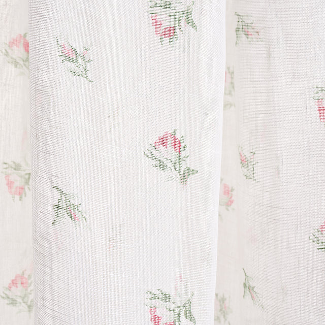 Schumacher Margie Floral Sheer Rose Fabric - Eade's Wallpaper