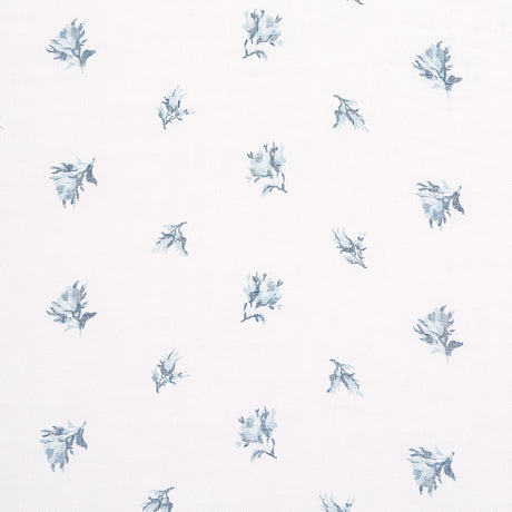 Schumacher Margie Floral Sheer Soft Blue Fabric - Eade's Wallpaper