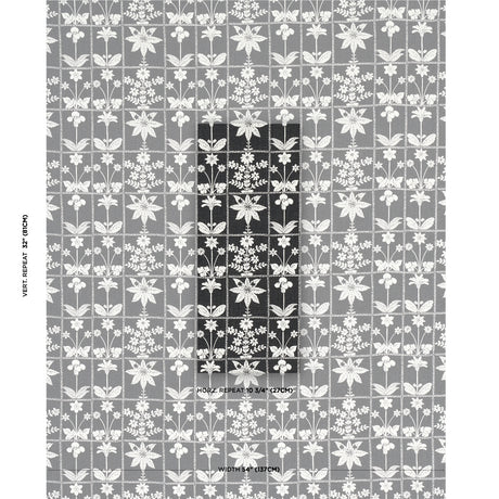 Schumacher Georgia Wildflowers Black Fabric