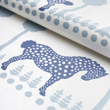 Schumacher Polka Dot Pony Blue Fabric - Eade's Wallpaper