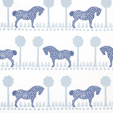Schumacher Polka Dot Pony Blue Fabric - Eade's Wallpaper