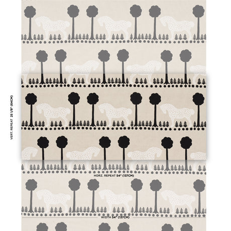 Schumacher Polka Dot Pony Natural Fabric - Eade's Wallpaper