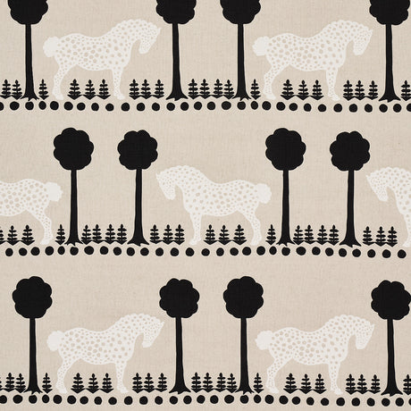 Schumacher Polka Dot Pony Natural Fabric - Eade's Wallpaper