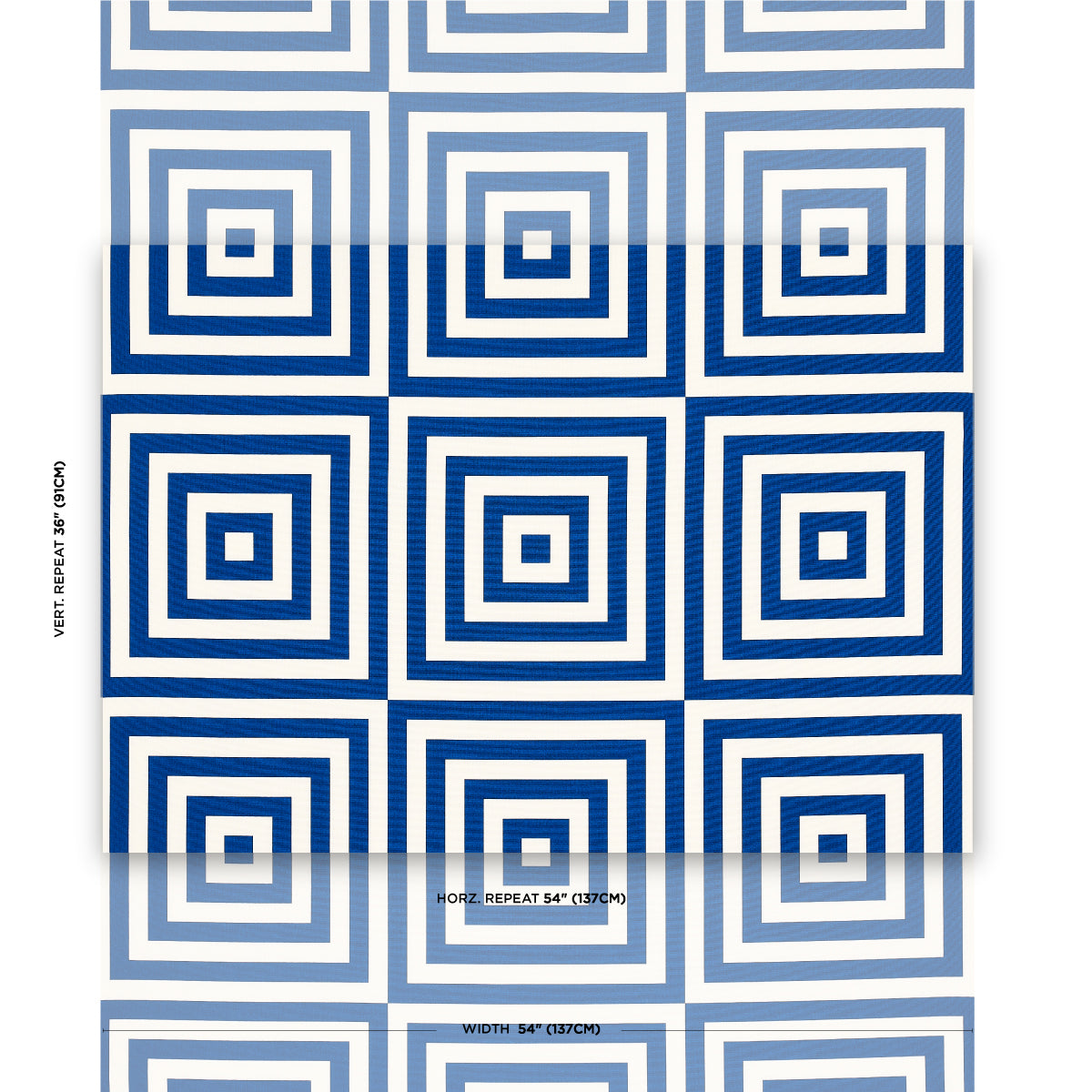 Schumacher Roxbury Indoor/Outdoor Navy Fabric - Eade's Wallpaper