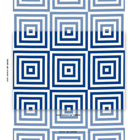 Schumacher Roxbury Indoor/Outdoor Navy Fabric - Eade's Wallpaper