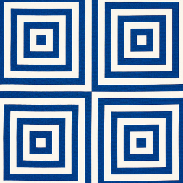 Schumacher Roxbury Indoor/Outdoor Navy Fabric - Eade's Wallpaper