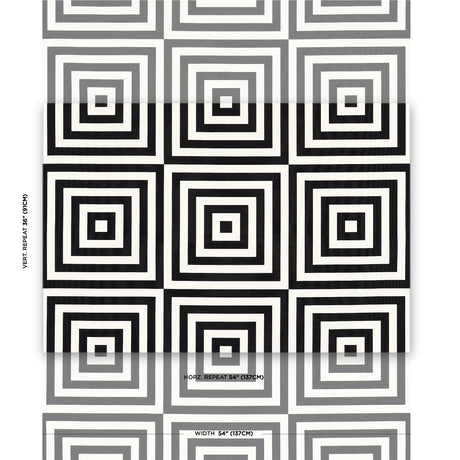 Schumacher Roxbury Indoor/Outdoor Black Fabric - Eade's Wallpaper