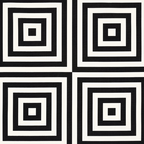 Schumacher Roxbury Indoor/Outdoor Black Fabric - Eade's Wallpaper