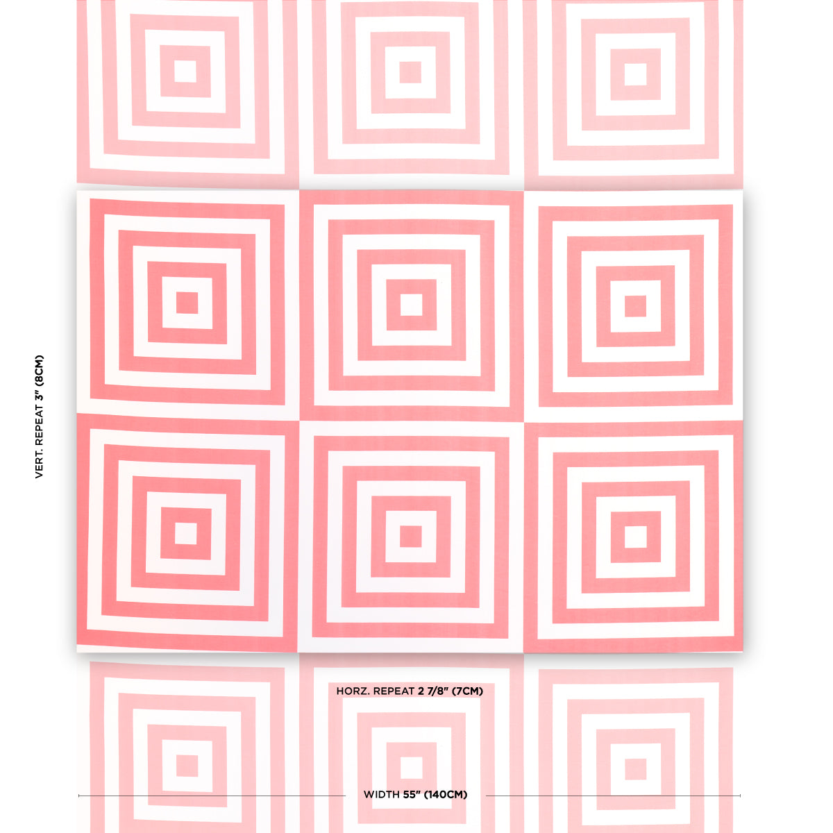 Schumacher Roxbury Indoor/Outdoor Coral Fabric - Eade's Wallpaper
