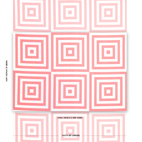 Schumacher Roxbury Indoor/Outdoor Coral Fabric - Eade's Wallpaper
