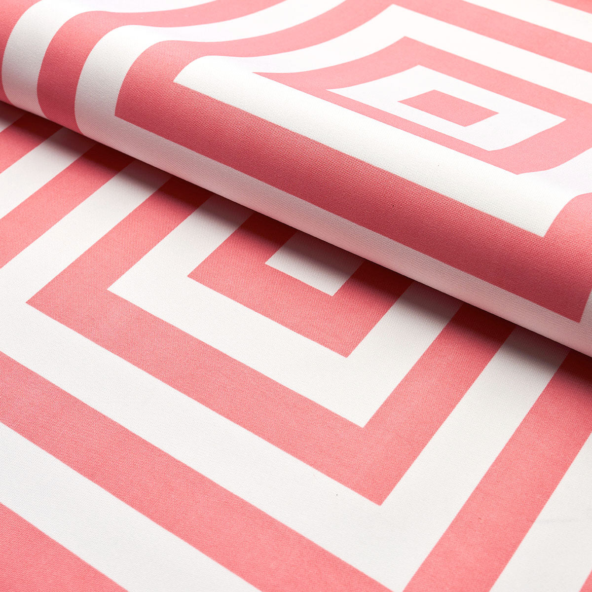 Schumacher Roxbury Indoor/Outdoor Coral Fabric - Eade's Wallpaper