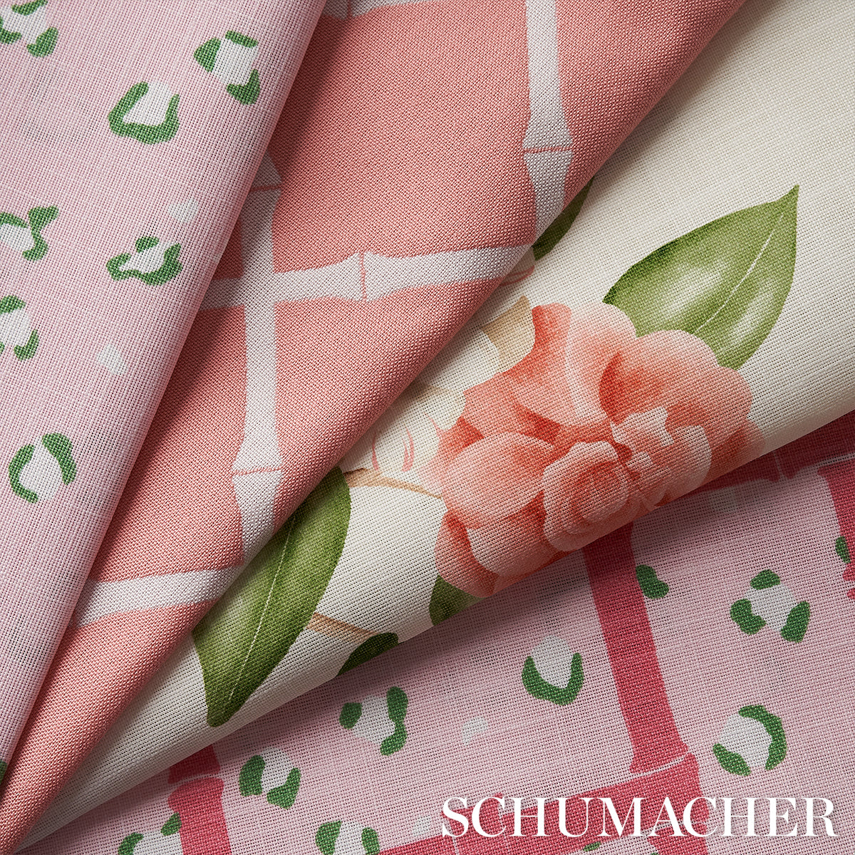 Schumacher Wild At Heart Indoor/ Outdoor Pink Fabric - Eade's Wallpaper