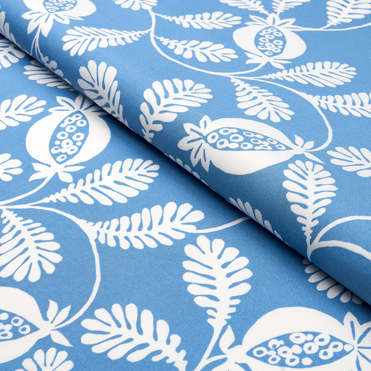 Schumacher Lanzadera Vine Indoor/Outdoor Ocean Fabric - Eade's Wallpaper