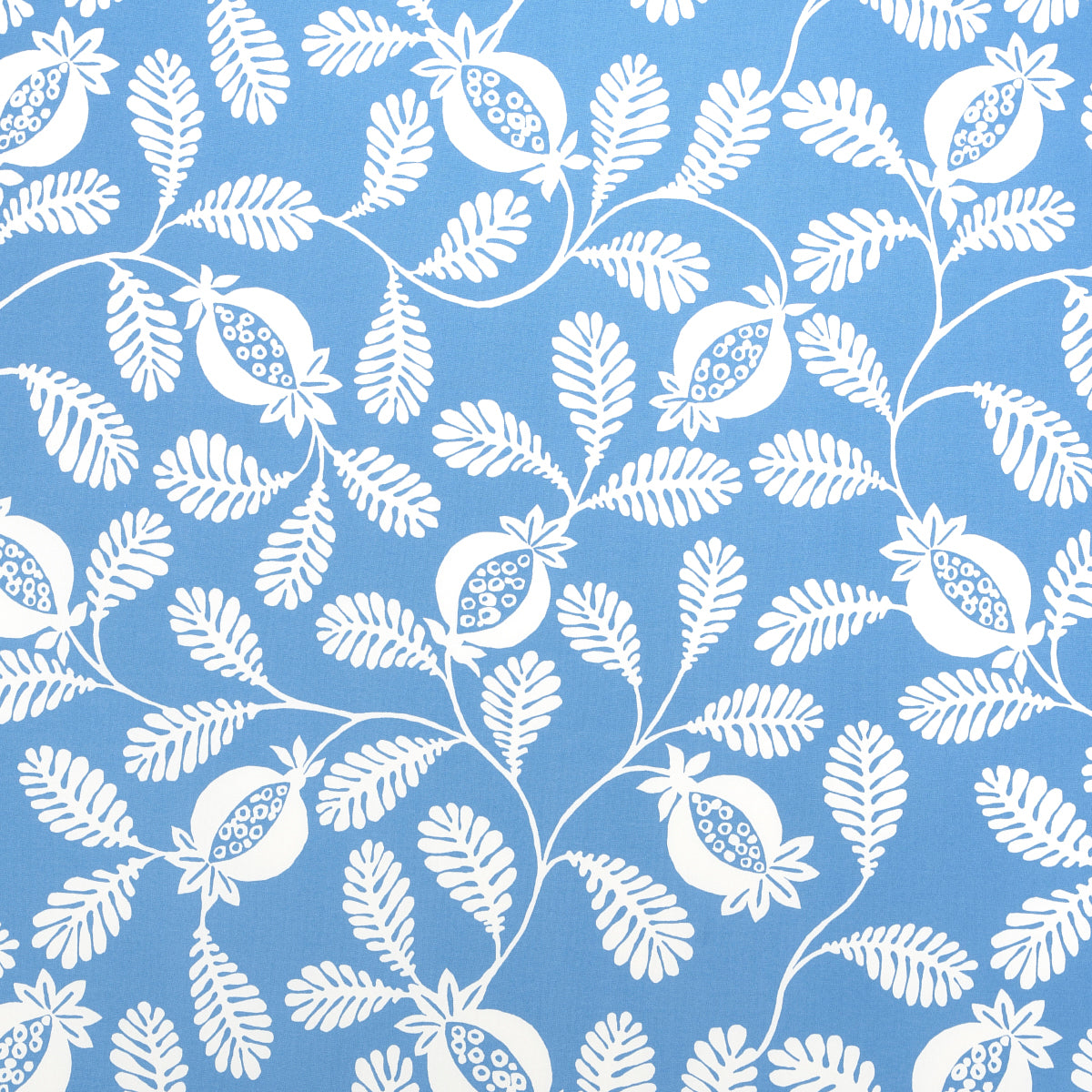 Schumacher Lanzadera Vine Indoor/Outdoor Ocean Fabric - Eade's Wallpaper
