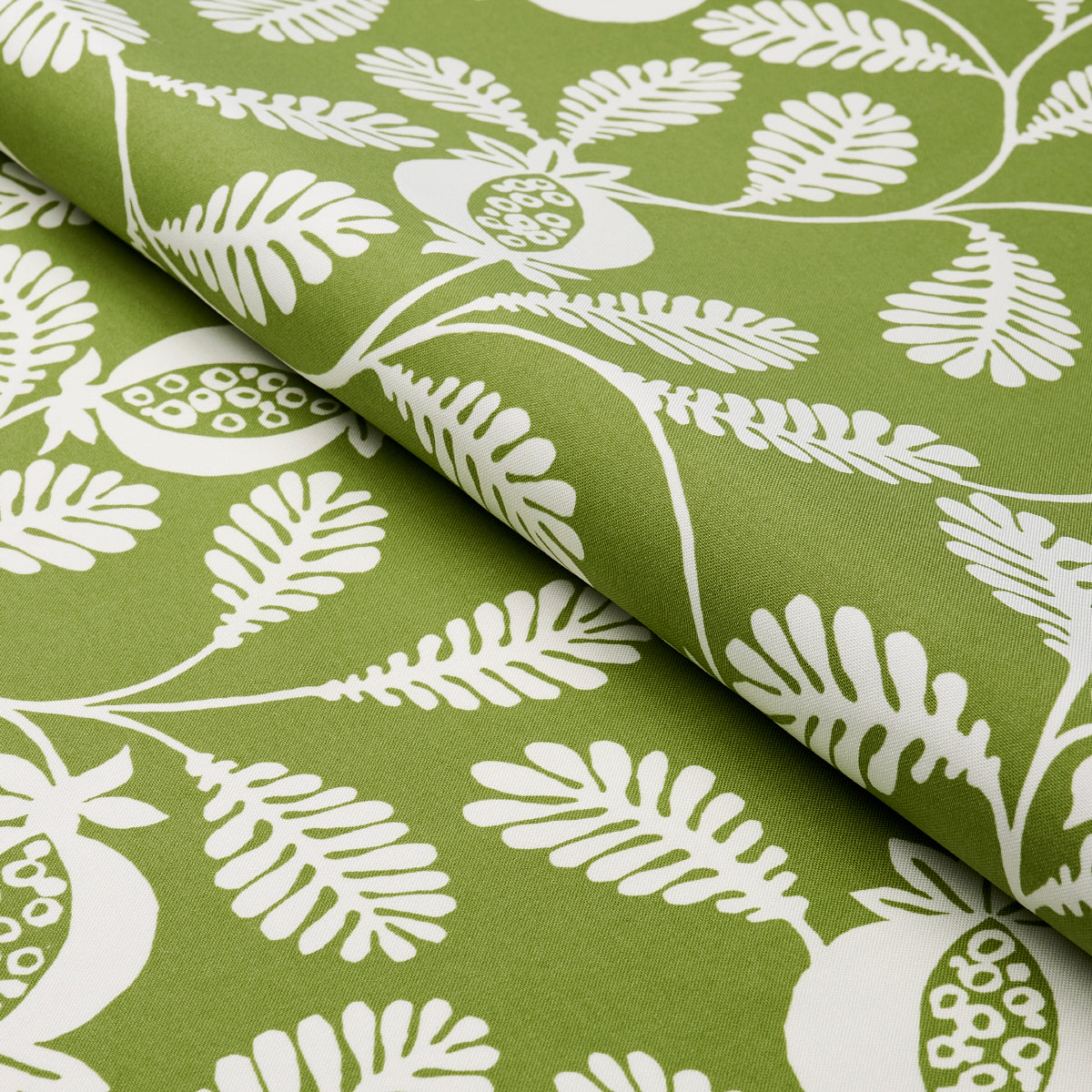 Schumacher Lanzadera Vine Indoor/Outdoor Honeydew Fabric - Eade's Wallpaper