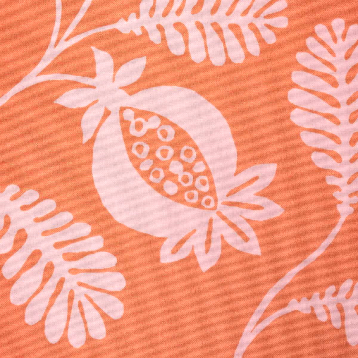 Schumacher Lanzadera Vine Indoor/Outdoor Melon Fabric - Eade's Wallpaper
