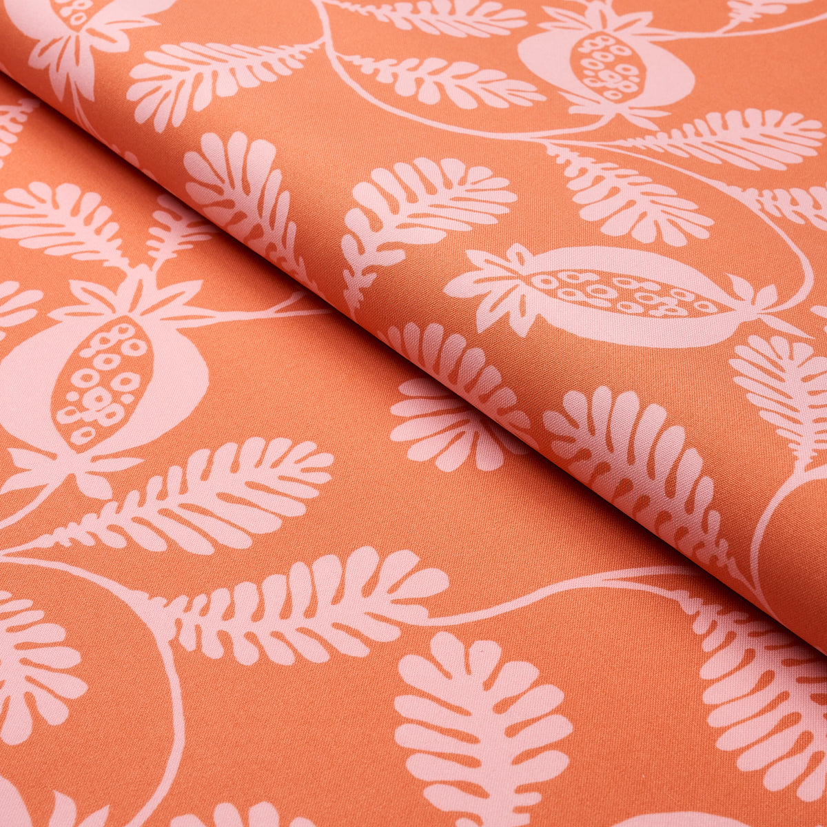 Schumacher Lanzadera Vine Indoor/Outdoor Melon Fabric - Eade's Wallpaper